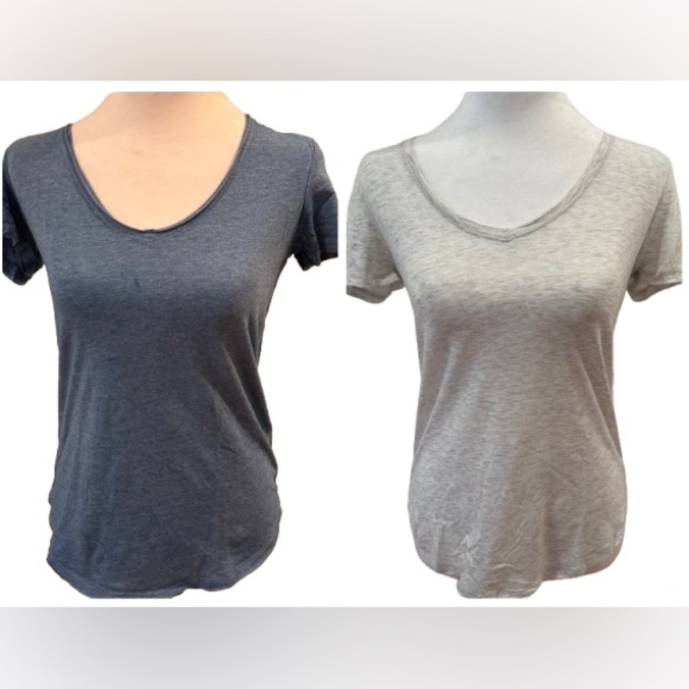 SO Gray/cream and Blue-  Fitted Short Sleeve Tee set of 2